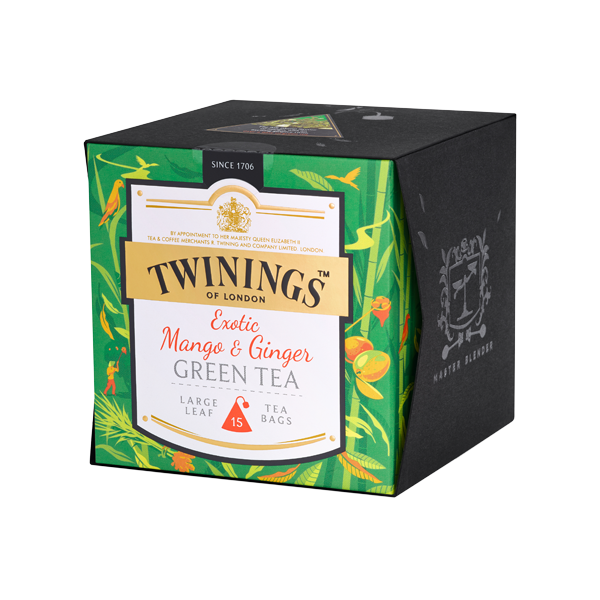 Twinings Exotic Mango Ginger Green Tea, Platinum Thé